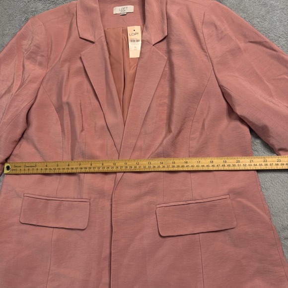NWT LOFT PLUS Women's Salmon Blazer Jacket Size 16 BRAND NEW! 3/4 Sleeve - Picture 12 of 13